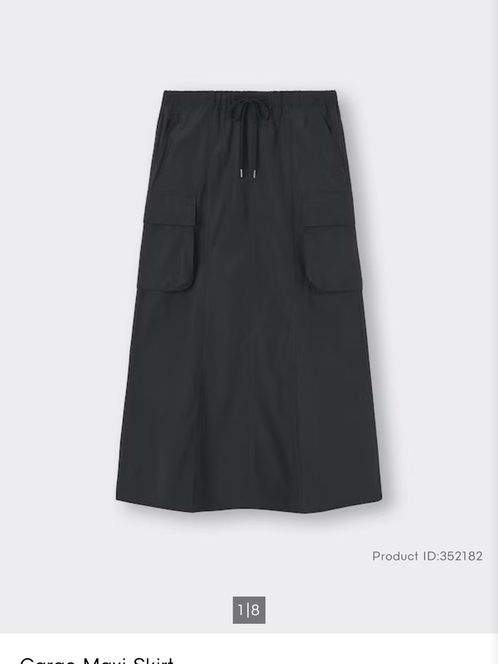 Uniqlo GU Women Black Cargo Maxi Skirt